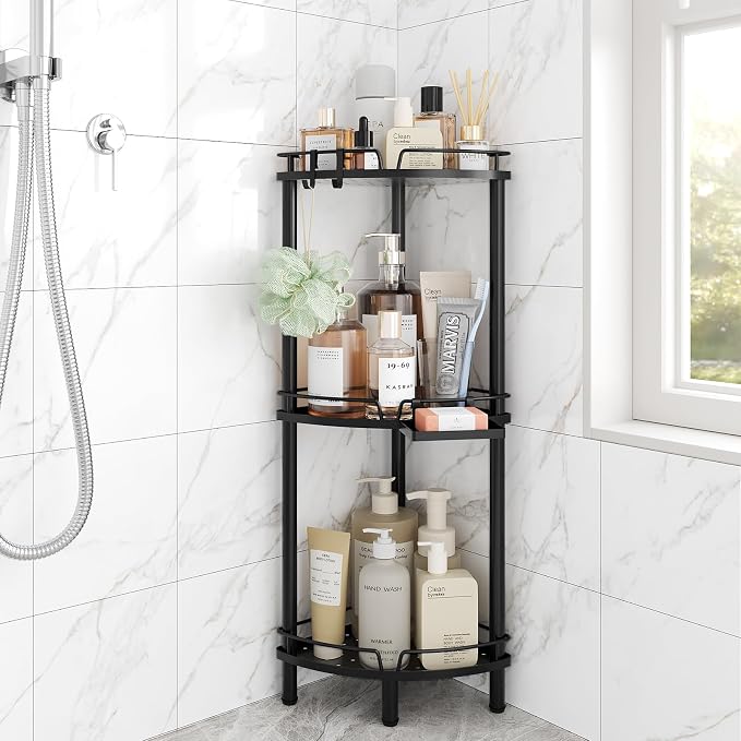 ELYKEN Corner Shower Caddy Standing & Laundry Cart - Image 2