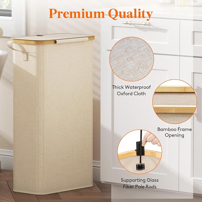 Lifewit 65L Slim Laundry Hamper - Image 7