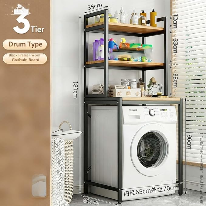 Space-Saving 3-Tier Over Washer and Dryer Storage Shelf, Heavy-Duty Over - Image 8