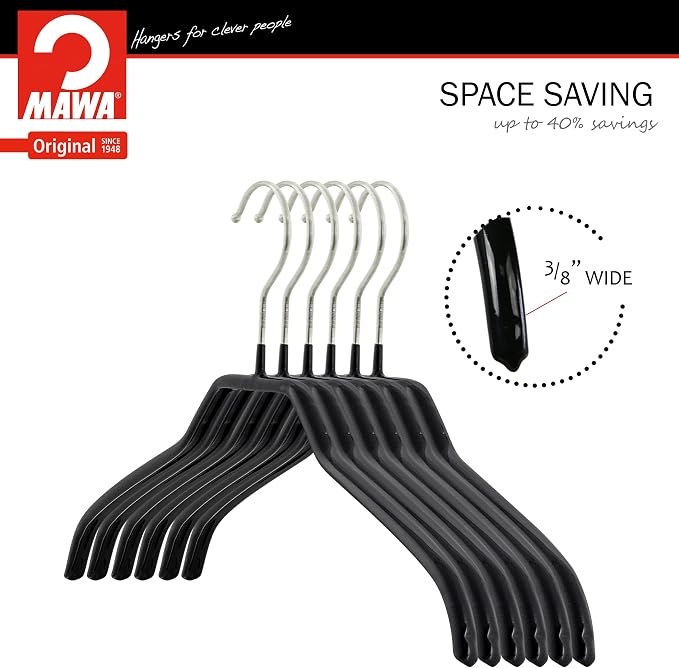 Mawa by Reston Lloyd Non Slip Space Saving Wide Width Clothing Hanger, Style - Image 6