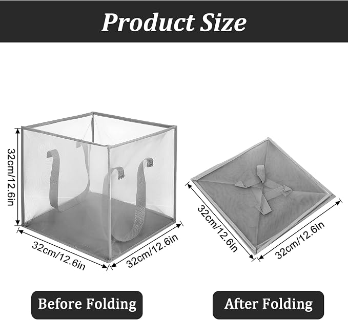 6 Pack Popup Laundry Hamper, 13 Inch Collapsibles Laundry Baskets - Image 2