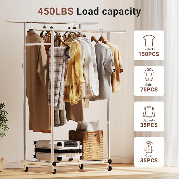 TigerParty Double Rods Clothes Rack - Image 2