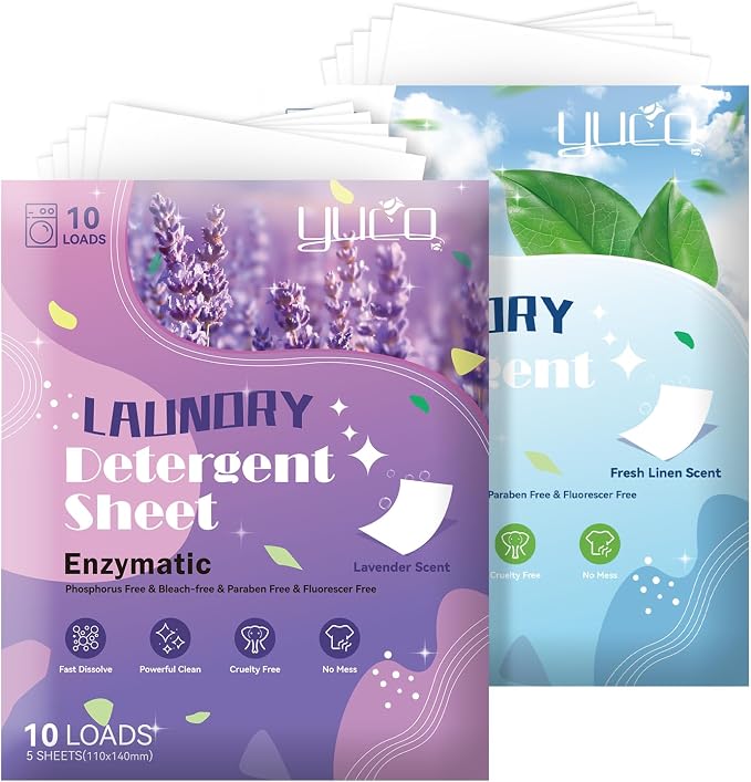 YUCO Travel Pack Laundry Detergent Sheets 2 Pack of 5 Sheet - Image 8