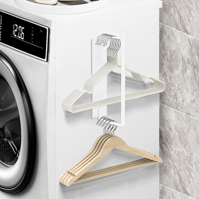 Magnetic Hanger Holder for Laundry Room, Space-Saving Hanger Organizer for by FODIENS