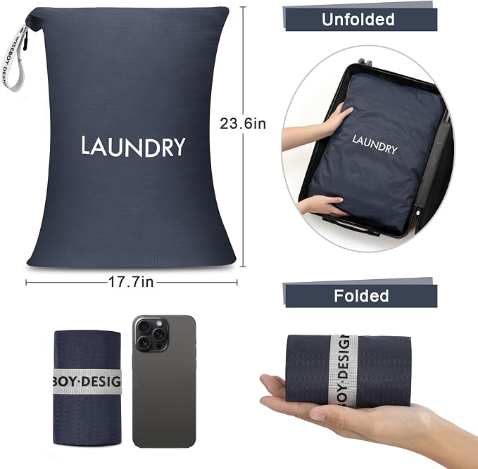 WiseBoy 2 Pack Laundry Bags, Travel Laundry Bag - Image 2