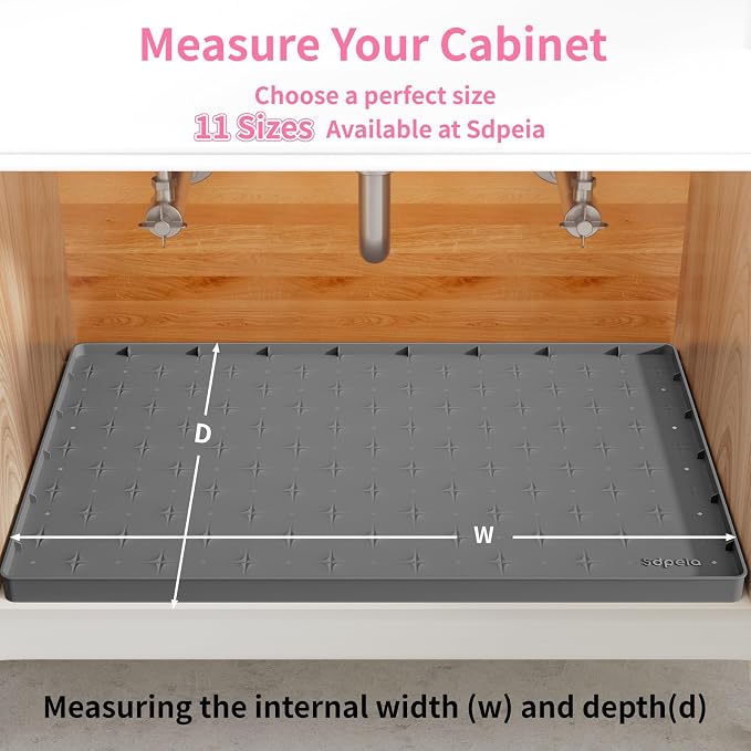 Sdpeia Under Sink Mat 22"×22" Waterproof Silicone Cabinet Liner & Sink Protector - Image 9