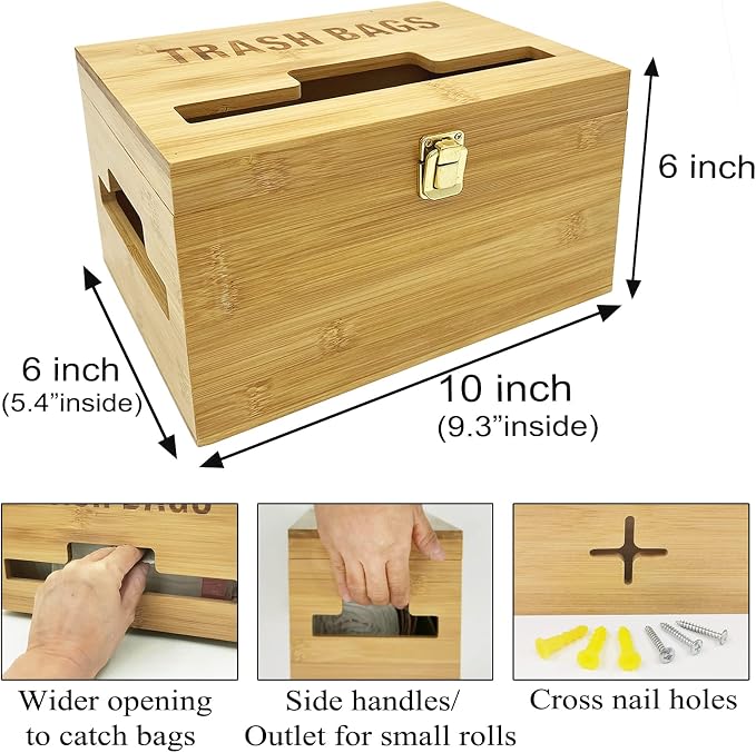 Trash Bag Dispenser with Handles, Garbage Bag Holder - Image 3