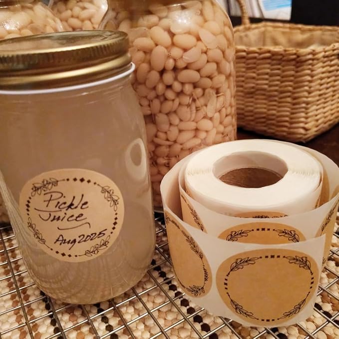 2" Canning Labels for Jars & Lids, 500 Labels per Roll, 4 Different Wreath - Image 3