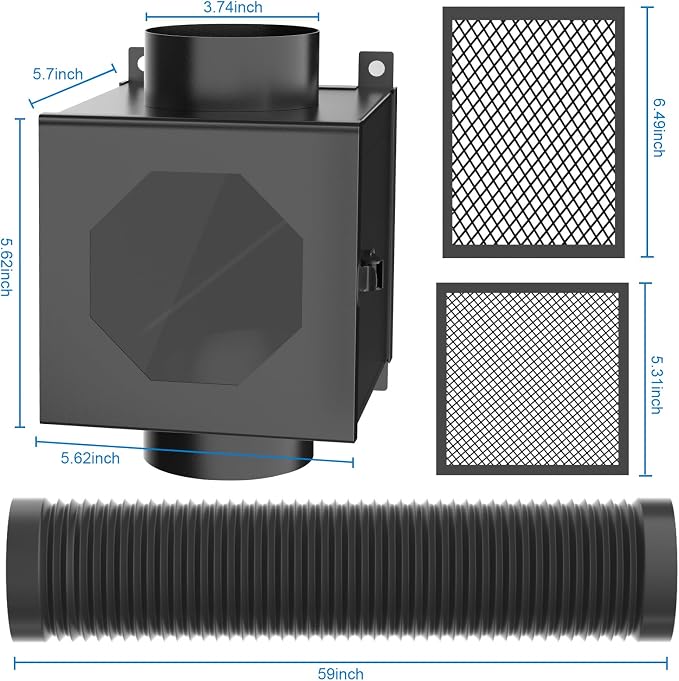 Metal Dryer Duct Lint Trap, Indoor Dryer Vent Kit - Image 2