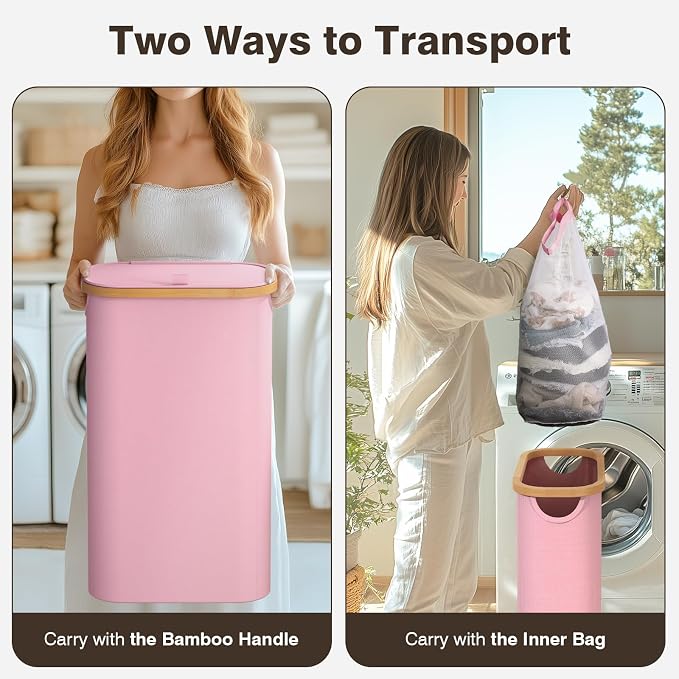 75L Slim Laundry Hamper with Lid, Dirty Clothes Hampers - Image 3