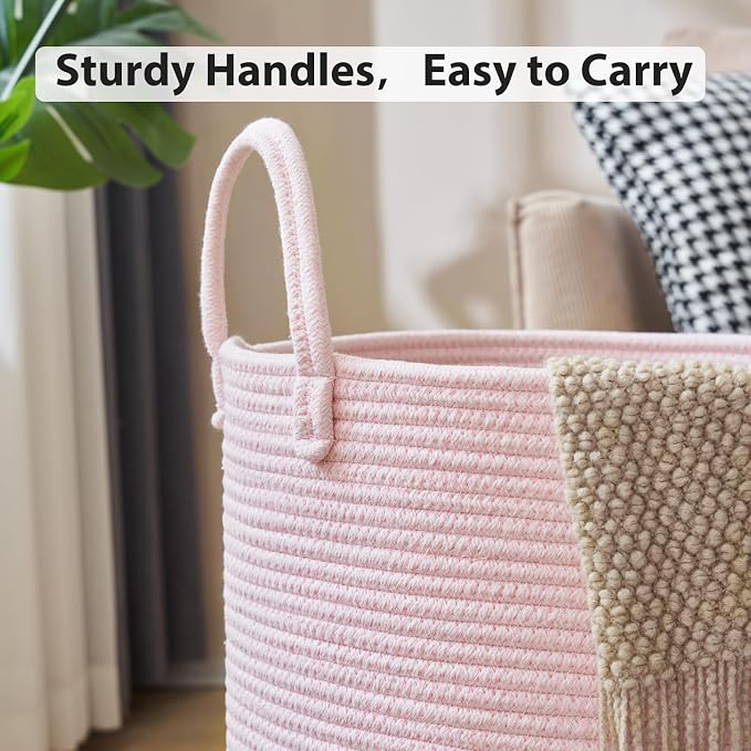YOUDENOVA Laundry Hamper Basket, Woven 58L Tall Laundry Basket - Image 4