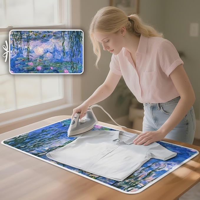 Water Lilies Pattern Portable Ironing Mat Anti Slip - Image 2