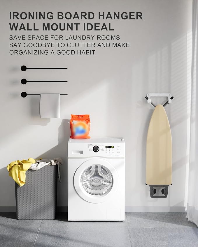 2PC Ironing Board Hanger Wall Mount Stainless Steel, Y T Leg Ironing Board - Image 6