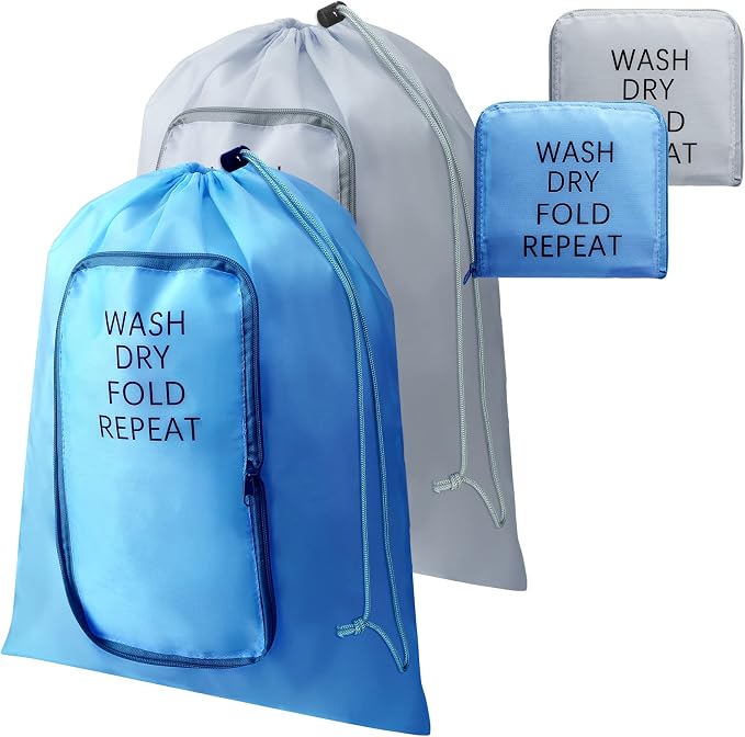 2 Pcs Travel Laundry Bag Washable Dirty Clothes Bag by Boao