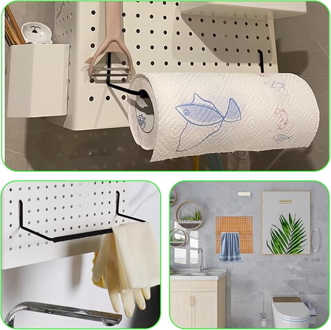 AccEncyc 2 Pack Pegboard Towel Holder Pegboard Hooks - Image 7