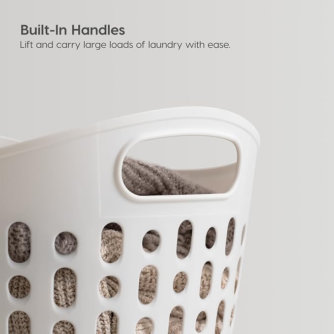 IRIS USA Laundry Basket Hamper, 27L Flexible Portable Plastic Dirty Clothes Bag - Image 4