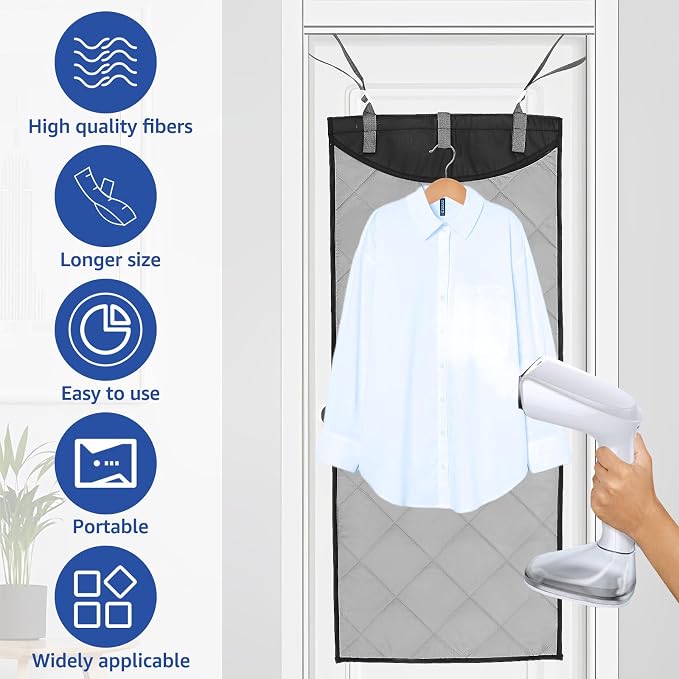 Over-The-Door Steamer Pad, Portable Vertical Ironing & Pressing Board, - Image 2
