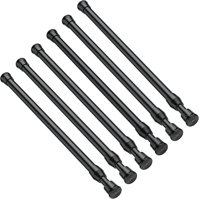 6PCS Small Tension Curtain Rod 11 to19Inch, Loaded Expandable Spring Curtain by MEXAUSPRINGCURTAINRODS