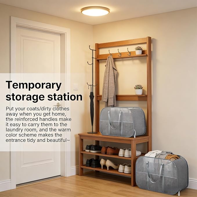 ６Pack Collapsible Laundry Baskets, Pop Up Mesh Laundry Hamper - Image 9