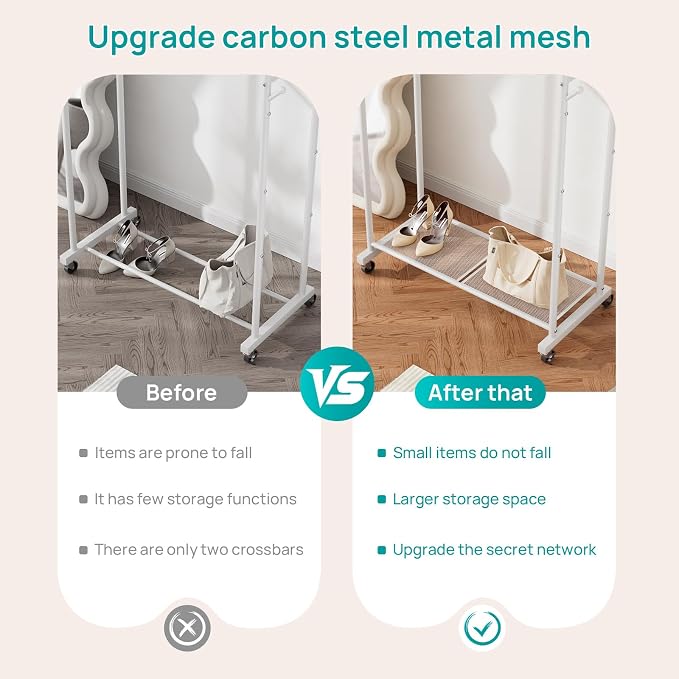 SINGAYE Clothing Rack Garment Coat Racks Drying Metal Freestanding - Image 3