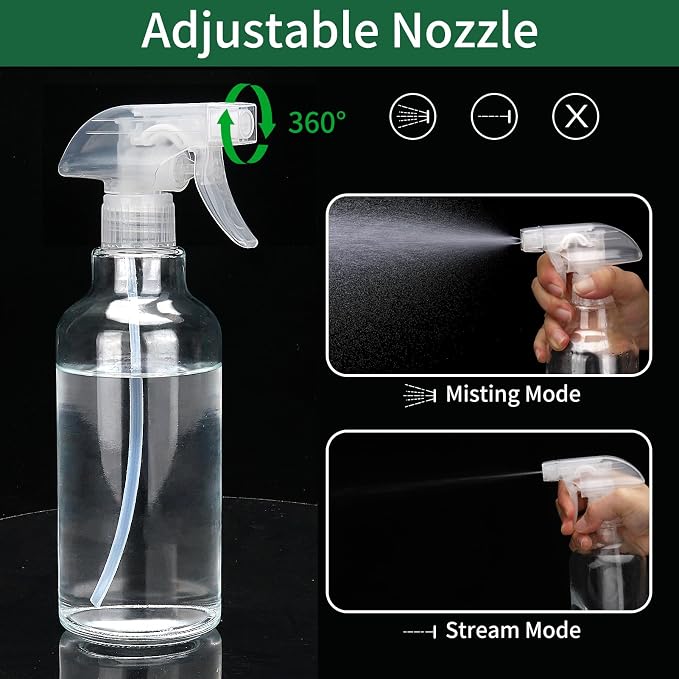 Cosywell Glass Spray Bottles 16.9oz/500ml 2 Pack Empty Spray Bottle - Image 3