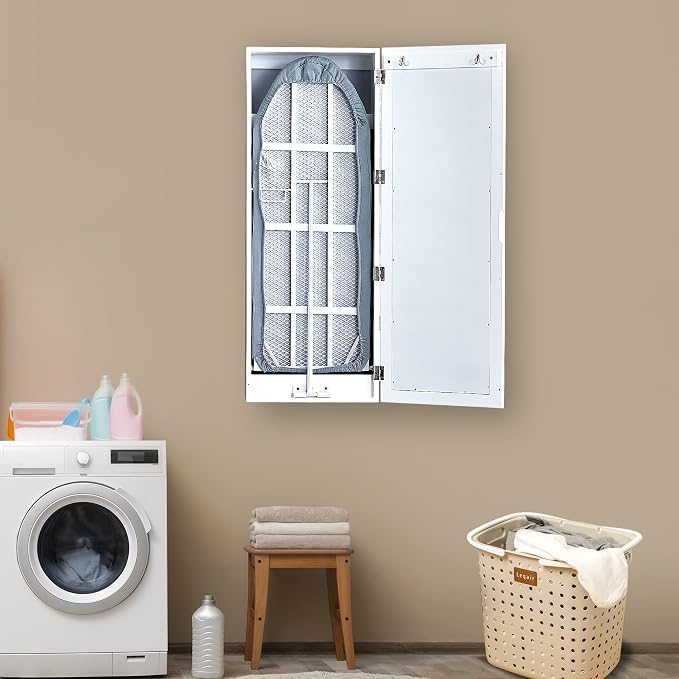 Wall Mounted Ironing Board Cabinet, Built in Foldable Ironing Board Closet - Image 8