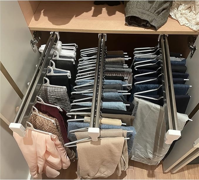 Closet Rod Garment Bar, Hanging Clothes Rods Adjustable Clothing Organizer - Image 3