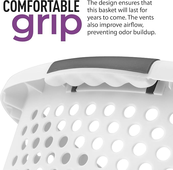 Superio Perforated Plastic Laundry Basket, 54 Liter, Dotted Design - Image 4