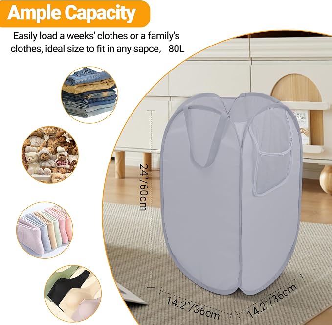 Sturdy Collapsible Laundry Baskets - Image 3