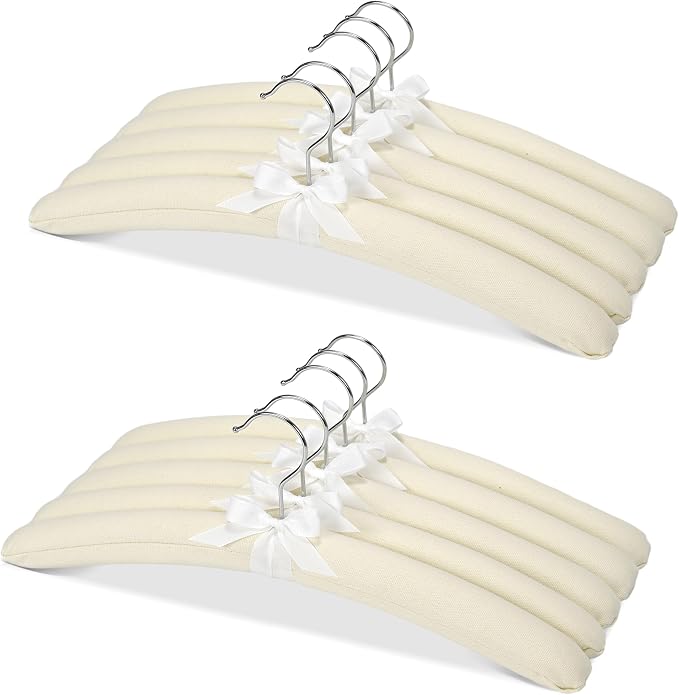 JS Padded Hangers 10 Pack, Thick Foam Cushioned Clothes Hangers by Unknown