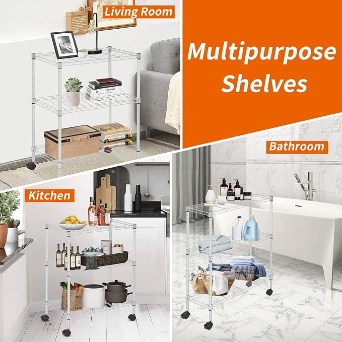 3-Tier Metal Wire Shelving Unit - Image 7