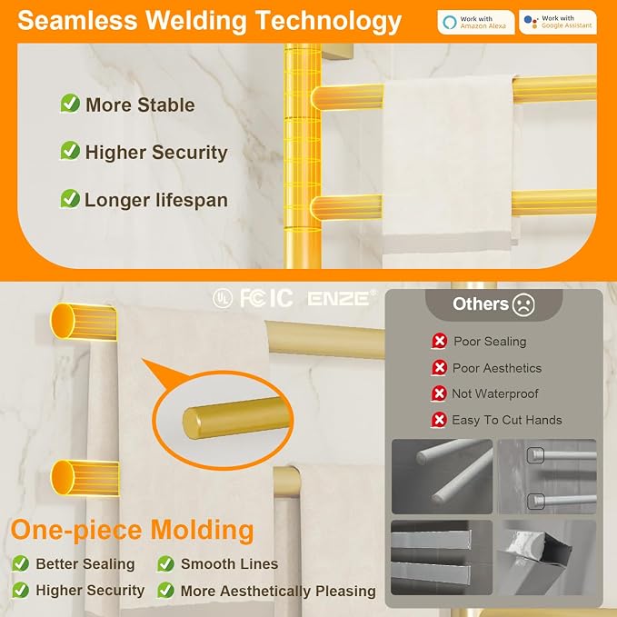 ENZE Smart Rotating Heated Towel Rack - Image 5