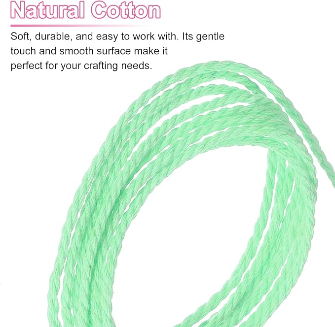 HARFINGTON Natural Macrame Cord 2mm x 220 Yards 3 Strand Twisted Cotton Macrame - Image 4