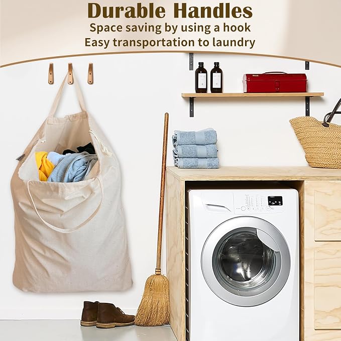 Cotton Canvas Laundry Bag 33"Wx 35"H, Thick Cotton Laundry Bag - Image 6