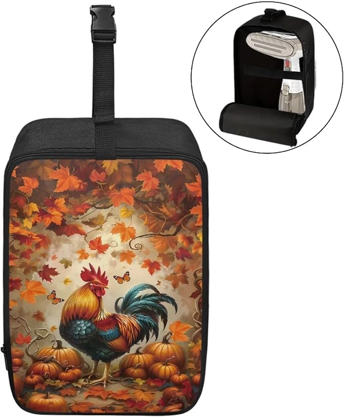 Rooster Maple Leaves Iron Organizer Bag Printed Polyester Travel Steam Irons - Image 2