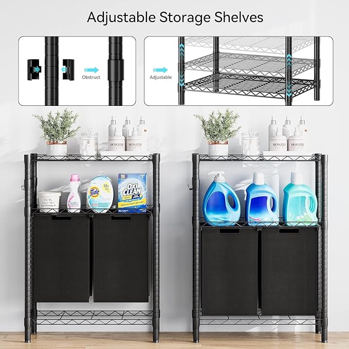 2 Section Laundry Sorter, Laundry Hamper - Image 5