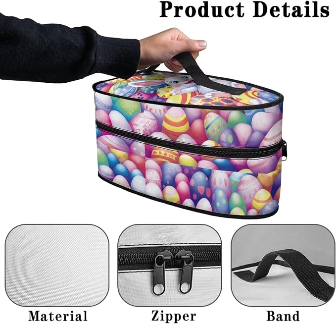 Bunny Iron Storage Bag with Zipper Handle Easter Egg Iron Storage Case Universal - Image 5