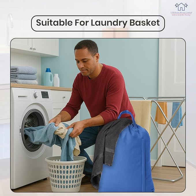 LFH Home Cotton Canvas Large Laundry Bag - Image 5