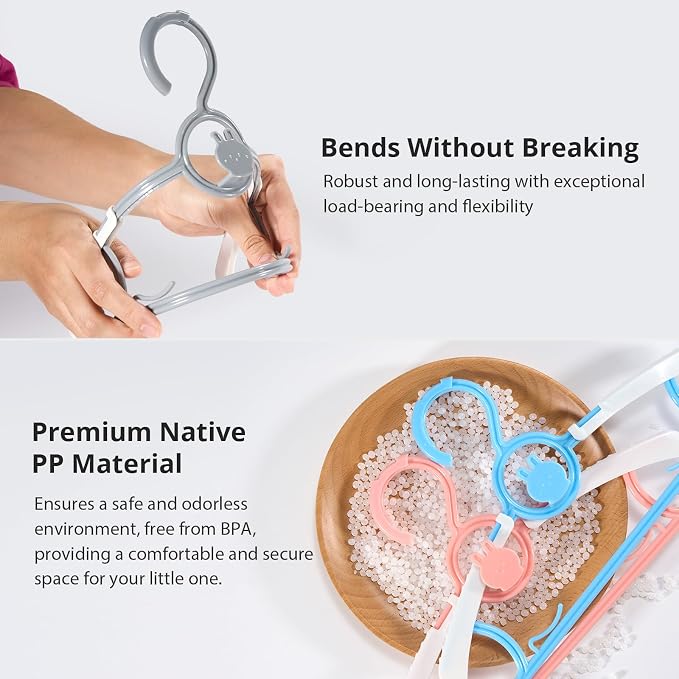 Baby Hangers for Closet Adjustable, Extendable & Stackable Kids Hangers - Image 5