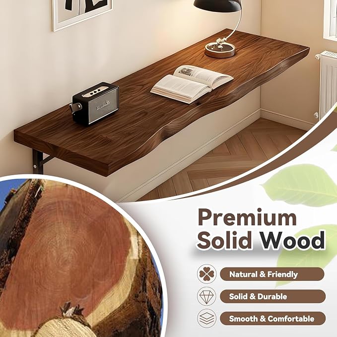 Wall Mounted Folding Table Wood - Image 4