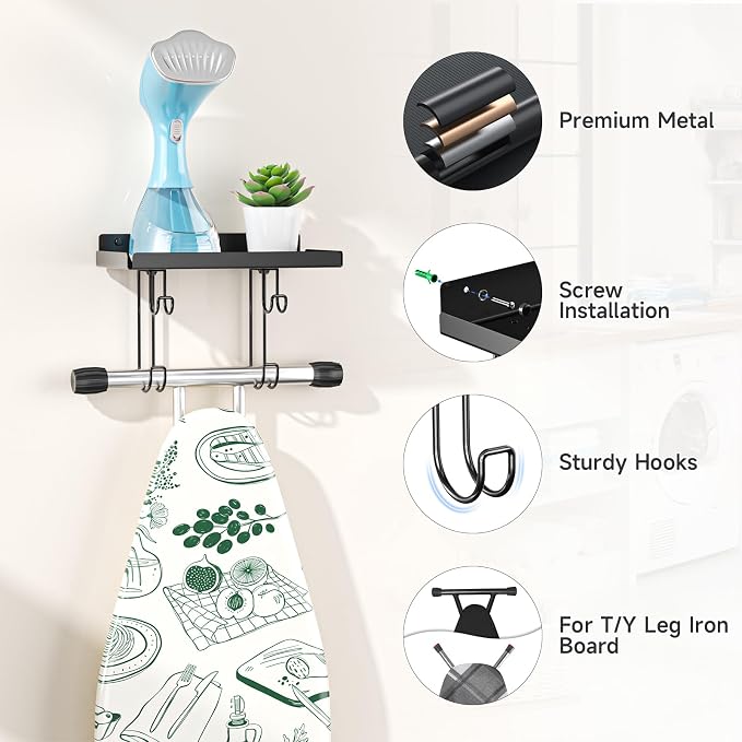Ironing Board Hanger Wall Mount, Ironing Board Holder - Image 3