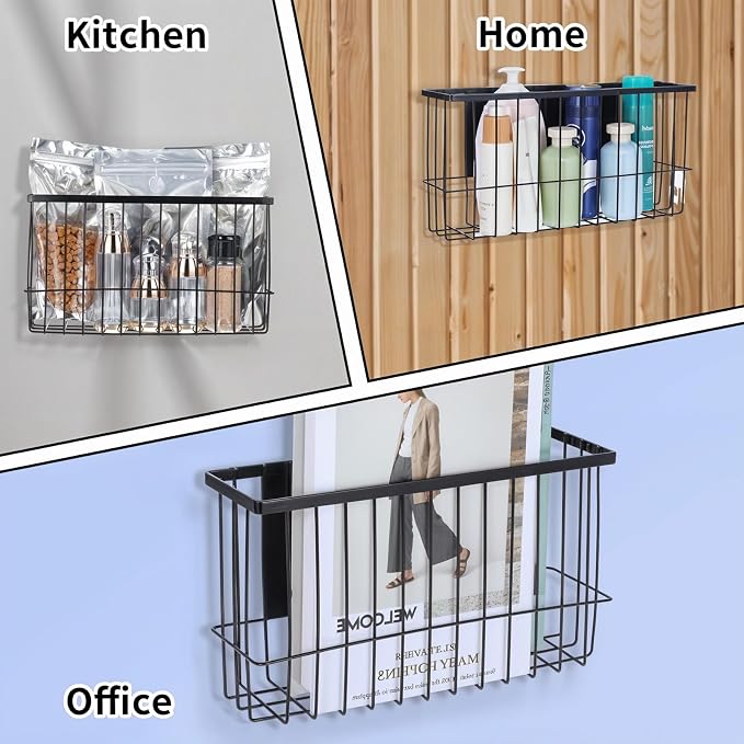 2 Pack Magnetic Basket Organizer Shelf Rack - Image 4