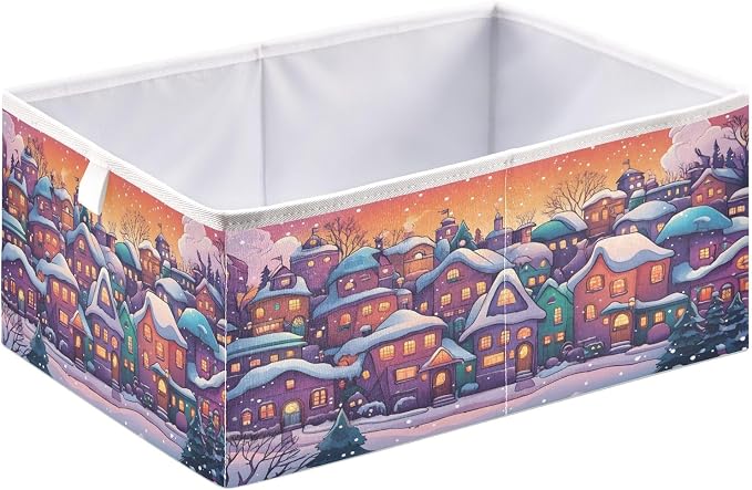 senya Large Storage Bins Christmas Town Collapsible Foldable Storage Cubes - Image 2