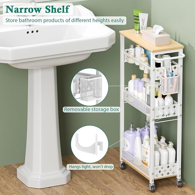 Slim Storage Cart 4 Tier Laundry Cart - Image 9