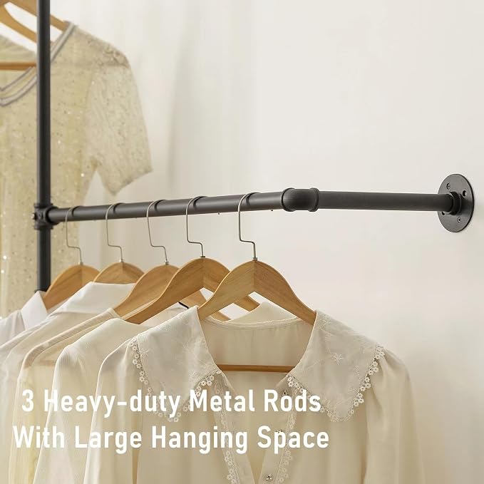 Industrial Pipe Clothing Rack Wall Garment Rack - Image 5