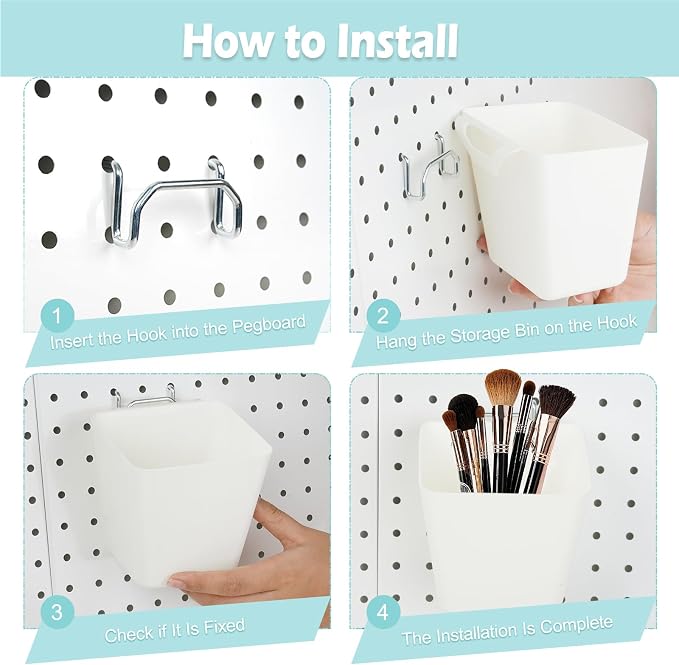 8 Pack Large Pegboard Bins - Image 5