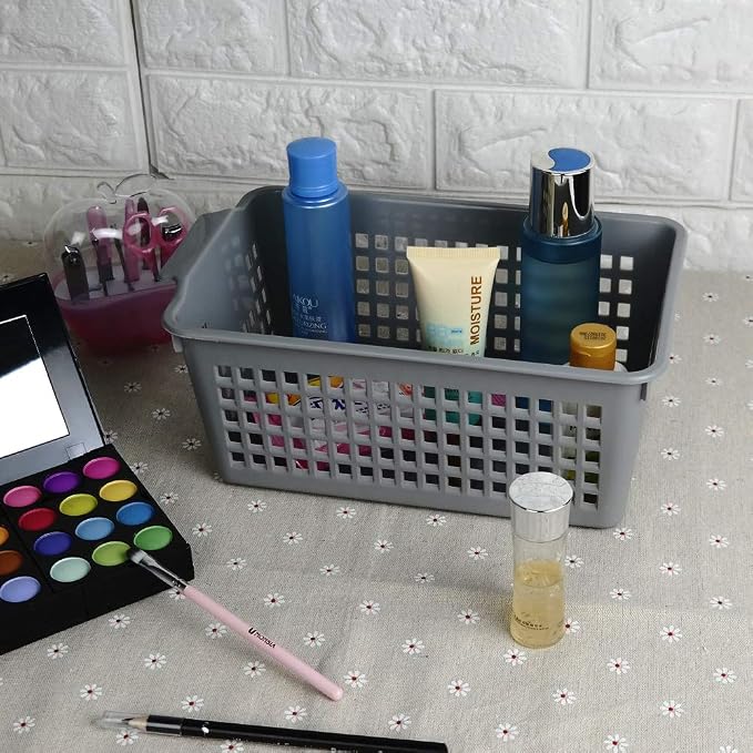 Plastic Storage Baskets Set, 4 Packs Small Desktop Storage Basket Bin - Image 5