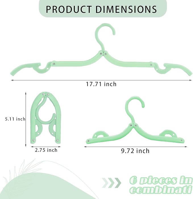6PCS Portable Folding Clothes Hangers Clothes Drying Rack - Image 2