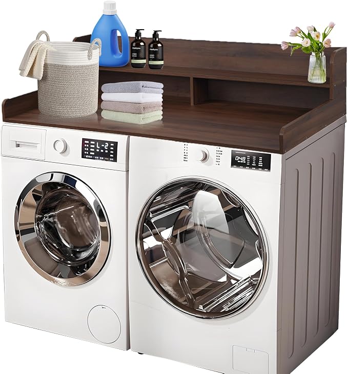 Washer and Dryer Countertop, 2 Tier Laundry Room Wood Countertop by XIHAADOY