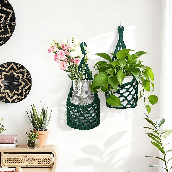 Macrame Wall Plant Hanger, Hanging Planter Basket Holder, Wall Planters - Image 7